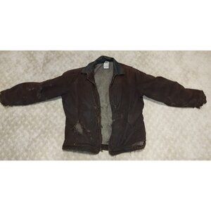 Carhartt Jacket Men's Large C61 DKB Sandstone Ridge Coat Sherpa Thrashed